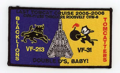 Patch Usn F-14 Tomcat Vf-31 Tomcatters Vf-213 Blacklions Double D´s Iron On • $8