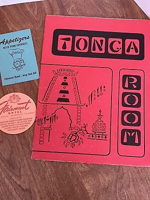 $111 • Buy Fairmont Hotel 50s TONGA ROOM MENU W 2 EXTRAS! Nob Hill San Fran Ca Tiki Rare!