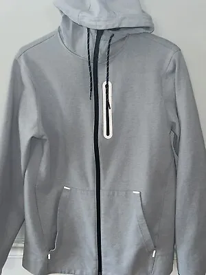 Old Navy Men's Gray Full Ziplong Sleeve Light Jacket Cotton Fleece Size Medium • $14.99