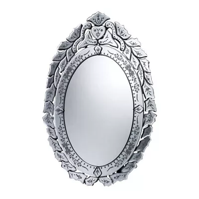 Venetian Style Ernhart Oval Wall Mirror Arched Crown Etched Erhart DM1957 • $365