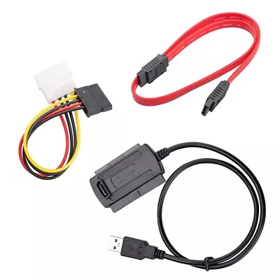 USB 2.0 To IDE 3 In1 Conversion Cable 2.5/3.5 Inch External Optical Adapter • £9.82