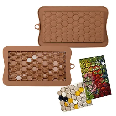 £2.99 • Buy Bee Honeycomb Silicone Chocolate Bar Mould Cookie Candy Sugarcraft Baking Mold 
