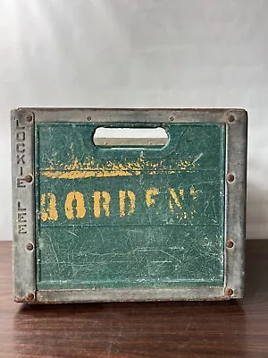 Vtg Borden’s Dairy Milk Crate Dallas Texas Fiberglass Galvanized Metal Lockie • $49.99