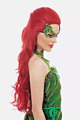 Super Villian Womens Wig Leath Vixen Poison Ivy Long Red With Wavy By Allaura • $37