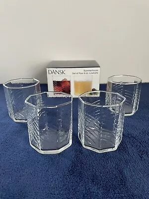 Dansk International Summerhouse Octagonal Lowball Glasses 8 Oz Set Of 4 NIB • £40.49