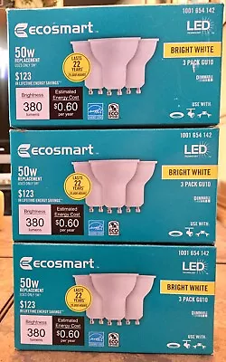 8 X ECOSMART Bright White LED 50W 450 Brightness Bulbs GU10 Dimmable 1001654142 • $17.99