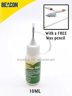 Gem-Tac Glue Applying Swarovski Crystals 10ml With 1 Wax Picker Pencil Free • $9.83