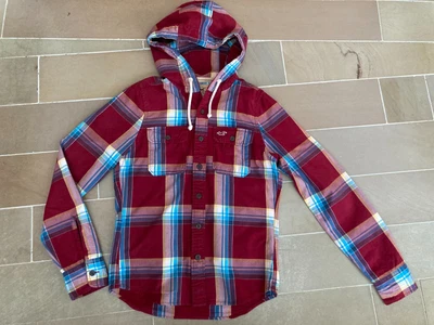 £4 • Buy Men's Boys Hollister Checked Hooded Shirt Jacket Size S