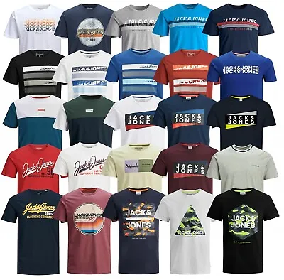 Jack Jones Mens T-shirt Short Sleeve Crew Neck Printed Casual Top Tee Size S-2XL • £9.99