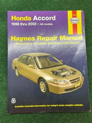 Haynes Honda Accord - 1998/1999/2000/2001/2002/All Models - HAYNES Repair Manual • $19.95