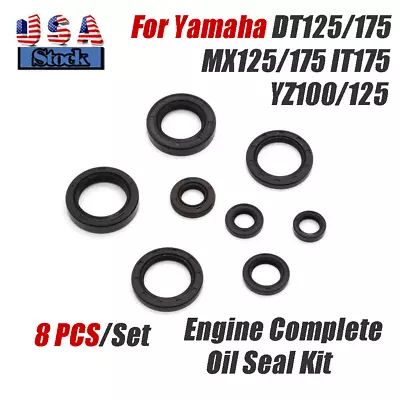 8PCS Engine Complete Oil Seal Kit For Yamaha DT125 DT175 MX125 MX175 IT175 YZ125 • $9.99