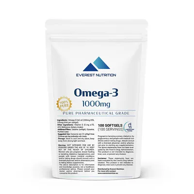 OMEGA 3 1000 Mg SOFTGELS FISH OIL LOWER CHOLESTEROL GOOD IMMUNITY ANTIOXIDANT • $25.29
