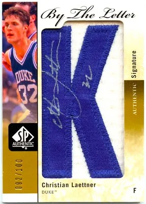 Christian Laettner 2011-12 Sp Authentic By The Letter Jersey Patch Auto 92/100 • $99.99