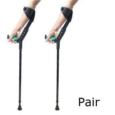 Adjustable Underarm Forearm Elbow Crutches Walking Stick Ergonomic Design (PAIR) • £54