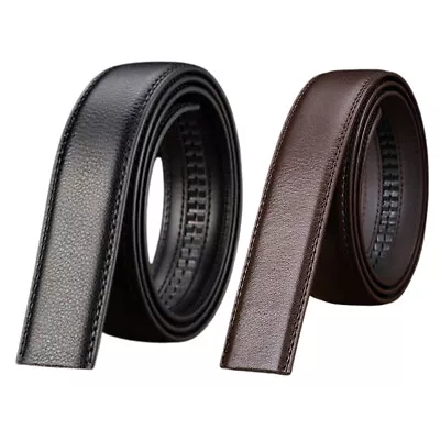 Men Leather Belt Automatic Ribbon Waist Strap Belt Replace Without Buckle Belt • £4.86