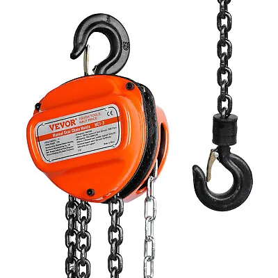 VEVOR Chain Hoist G80 Block Hoist Ratchet Type 2200lb Capacity 10ft Lifter • £34.79