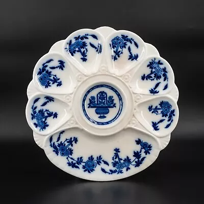 Antique 19th Century Minton's Porcelain Delft Blue And White Oyster Plate • $370