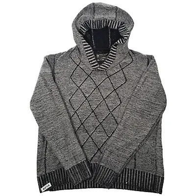 Marc Ecko Cut & Sew Men's Acrylic Hooded Gray Sweater Large  • $27