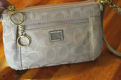  Coach Poppy Wristlet Metallic Gold Purse Limited Edition • $39