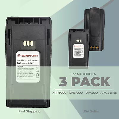 3-Pack Battery For NNTN4497 4970 Motorola Radios CP180 CP200 EP450 PR400 • $64.99