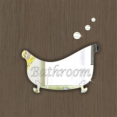 £4.99 • Buy 12cm BATHTUB Bathroom Door Sign With Bubbles Acrylic Modern Mirror Plaque