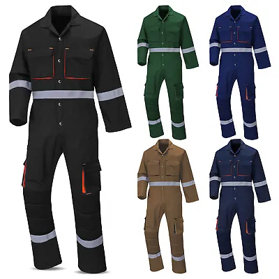 Mens Boiler Suit Coverall Overall Working Mechanics Suit Knee Padded 32 -52  • £29.99