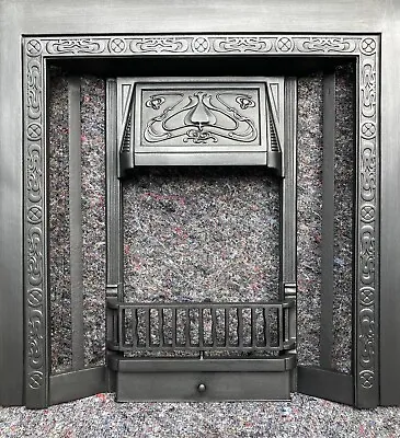 £195 • Buy Vintage Cast Iron Tiled Fireplace / Fire Surround Insert / Victorian Style