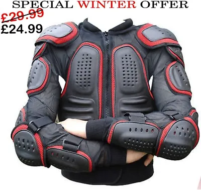 Red/black Mens Spine Guard Ce Body Armour Motorbike Motorcycle Protection Jacket • $37.32