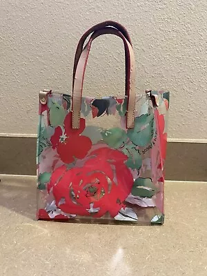 DOONEY & BOURKE Clear PVC Roses Floral Lunch Tote Bag • $22.99