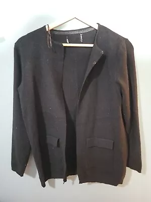 Matalan Size 10 Black Round Neck Cardigan (224/76) • £3