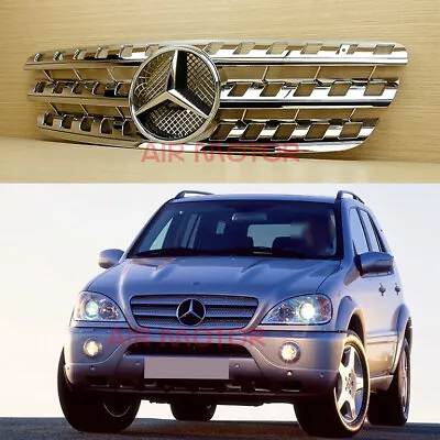 Chrome Front Grille Fit Mercedes-Benz 98-04 M-Class W163 ML320 ML350 ML500 4Door • $162.64