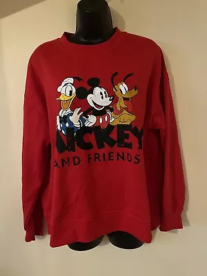 Red Mickey Mouse Design Sweatshirt Women’s Size Medium  • £5