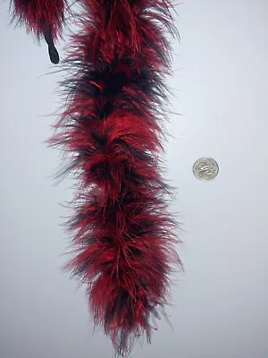 Red + Black Heavy Weight Marabou Feather Boa 72  (6ft) - NWOT.  • $9