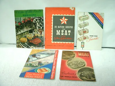 COOKBOOK-1930's-Booklets--5--Bond Bread/Shredded Wheat/Armour Meat ++ Vtg Orig • $16.99