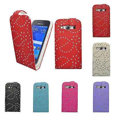 Case For Samsung Galaxy Ace 4 Glitter Flip Pu Leather Pouch Phone Cover  • £4.99