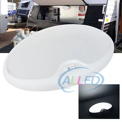 12V LED Lights Caravan Oval Interior Ceiling Light RV Boat Down Lamp Cool White • $19.80