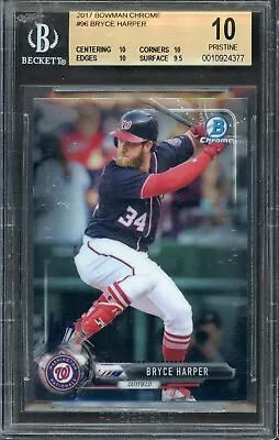 2017 Bowman Chrome Bryce Harper BGS 10 Pristine #96 Nationals • $12.50