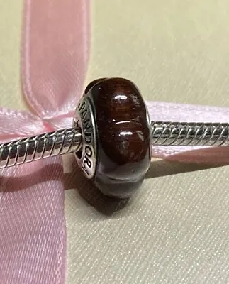 Genuine Pandora Scalloped Muiracatiara Wood Charm 790713 • £21