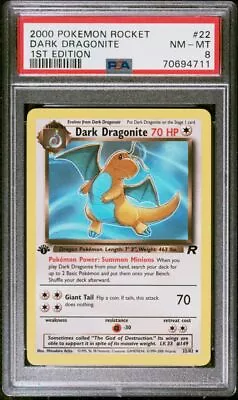$1 • Buy Psa 8 - 2000 Pokemon Rocket 22 Dark Dragonite 1st Edition