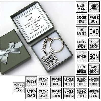 Best Man Thank You Keepsake Gift Personalised Key Ring Usher Father Bride Groom • £5.99