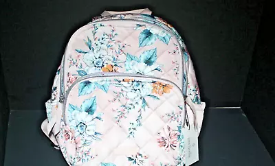 Vera Bradley PEACH BLOSSOM BOUQUET PERFORMANCE TWILL Iconic Small Backpack NWT • $95