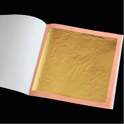 25 X Edible / Decorative Gold Leaf Loose Sheet Booklet - 24 Carat - 8cm X 8cm • £30.95