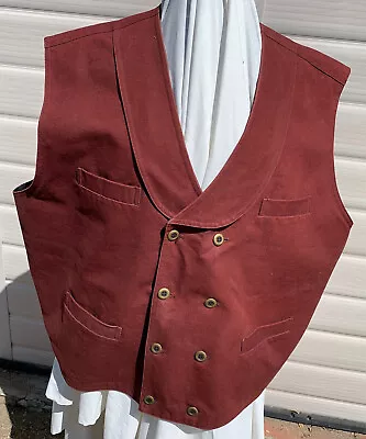 Frontier Classics Double Breasted Men's Vest Size 3XL Crimson • $40