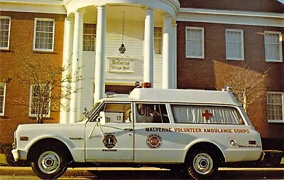 1974 NY Malverne Volunteer Ambulance Corps Chevrolet Suburban Postcard A61 • $10.99