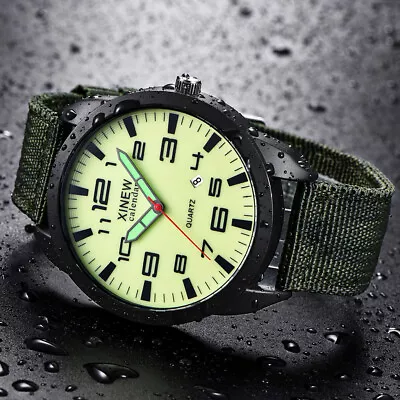 Steel Military Wrist Analog Outdoor Watch Quartz Stainless Wood Watch For Men • $15.20