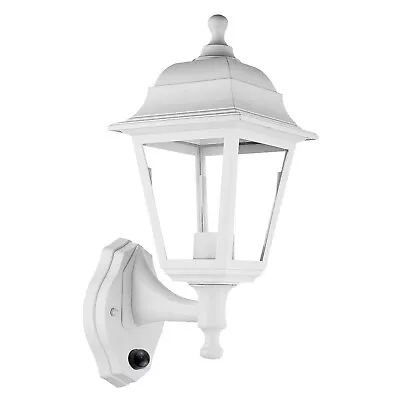 Wall-Mounted Lamp Outdoor Garden Light With Dusk To Dawn Sensor White • £18.91