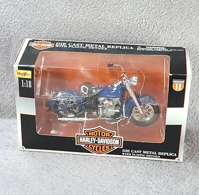 $29.77 • Buy 2001 Maisto Harley Davidson 1:18 1953 74 FL Hydra Glide Motorcycle Blue Die-Cast