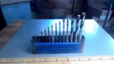 1950s Craftsman Drill Bit Stand + Bits Folding Steel Antique Vintage Old Tool • $20