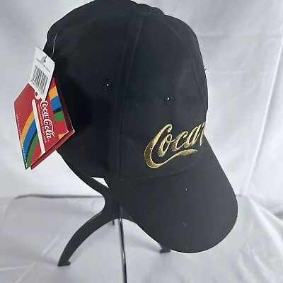 COCA COLA HAT EMBROIDERED Black/Gold Snapback Baseball Cap - London Olympic 2012 • £16