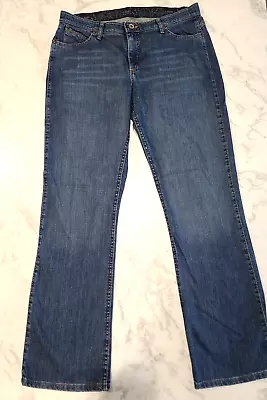 Wrangler Q-Baby Jeans Men Blue Denim Straight Leg (Size 34  Tag/Measures 36 ) • $23.80